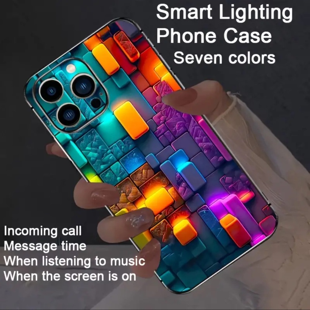 Phone Case, Lighting Glass Case, iPhone 15 Pro Max, NEW